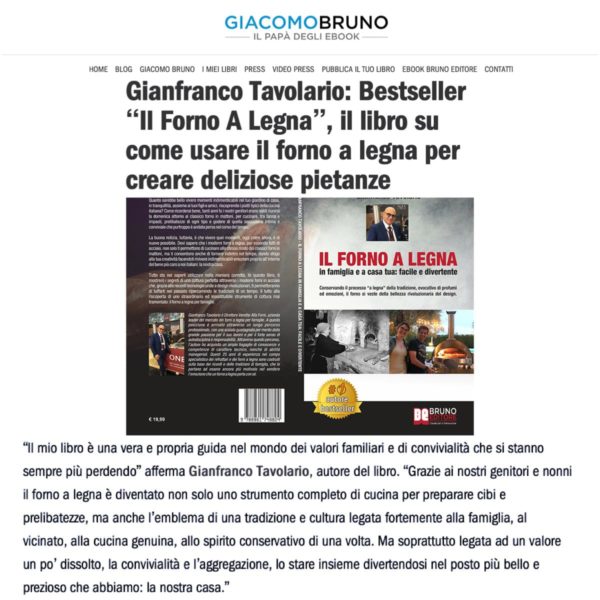Il forno a legna comunicati stampa Giacomo-bruno